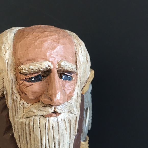 VTG Wood Carved Folk Art Square Resin Noah’s Art Signed DJM '91 Donis Mitchell